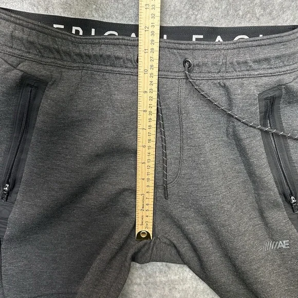 American Eagle Jogger Mens Medium 30X28 Gray Zip Pockets Sweatpants Athleisure - Picture 9 of 10